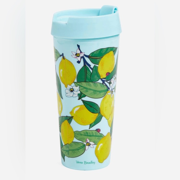 Vera Bradley Travel Mug in Lemon Grove | Size: 16 oz - Picture 1 of 4